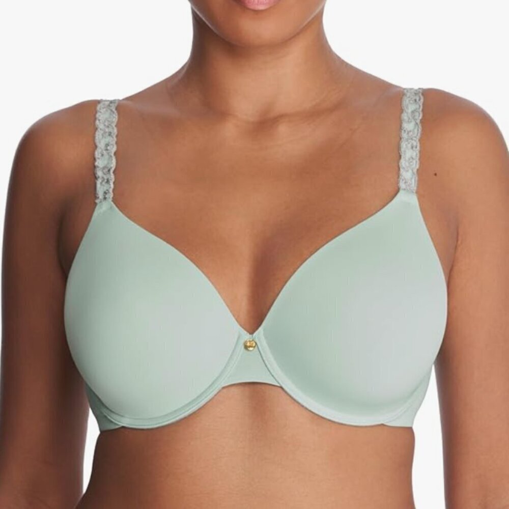 NWT NATORI Women's Pure Luxe Plunge Underwire T-Shirt Bra, dew/smoky, 32DD